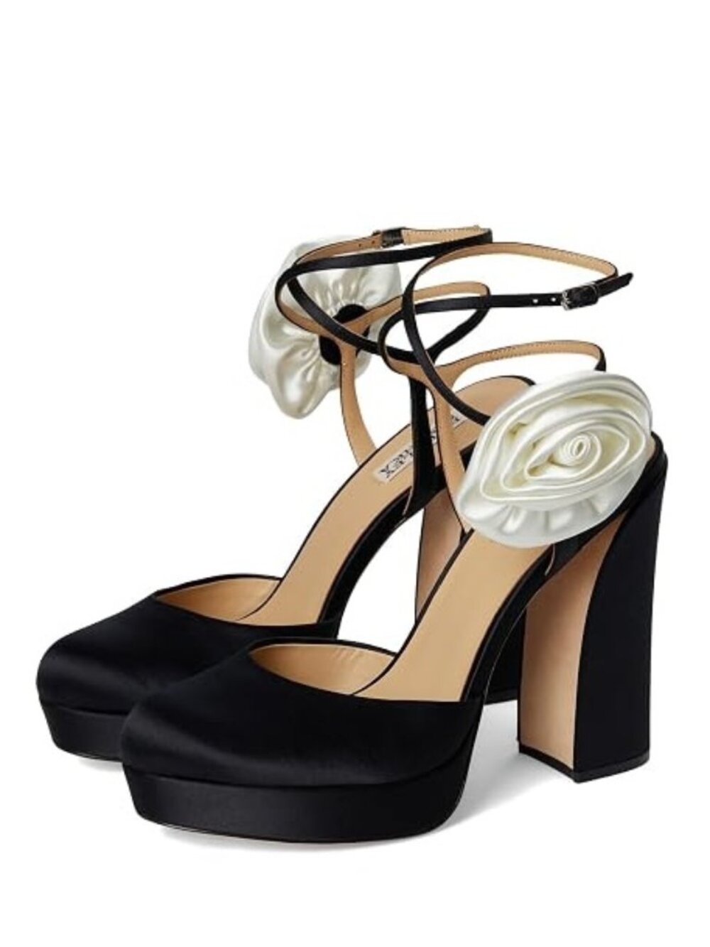 Badgley Mischka Janessa Rosette Satin Platform Pumps